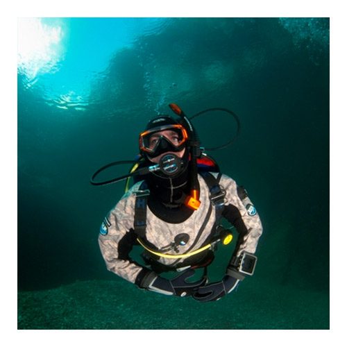 Dry Suit Diver at the Aquarium