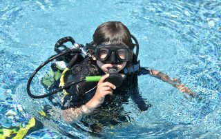 Kids scuba diving