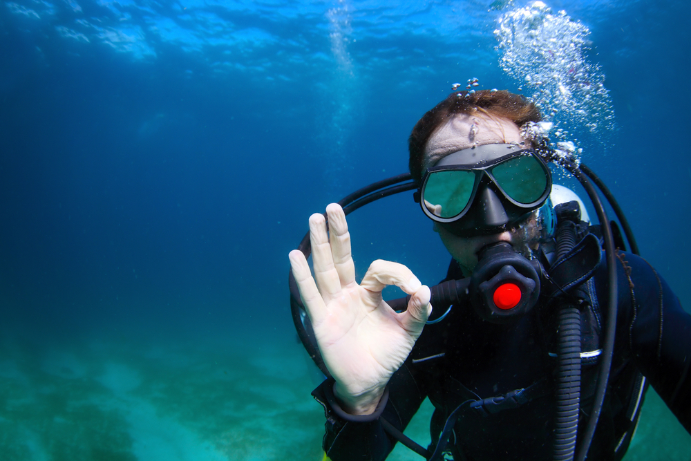 Ok Sign while scuba diving